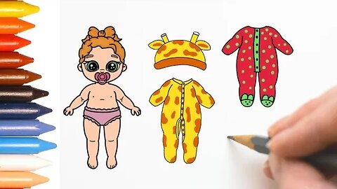 COMO DESENHAR BEBÊ+ ROUPINHAS - MUITO FÁCIL DE FAZER #bonecadepapel #bebe #paperdolls