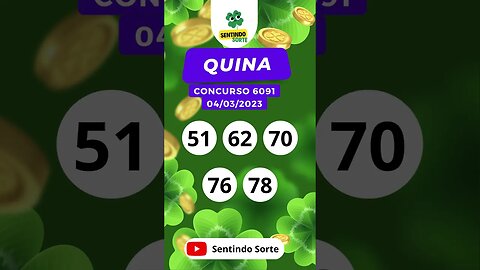 🍀 Resultado QUINA 6091 | Sentindo Sorte #shorts