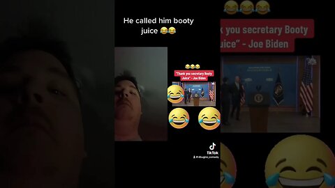 He called him booty juice 😂😂 #funny #reaction #comedy #ytshorts #tiktok #joebiden #viral ￼