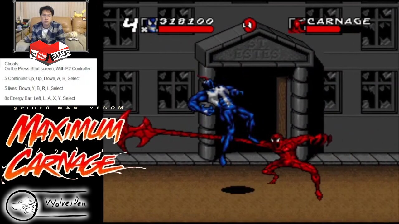 (SNES) Maximum Carnage - 01 - Venom play (mostly) (cheats enabled)