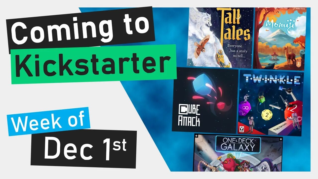 📅 Kickstarter Boardgames Week of Dec 1st | Cube Attack, Twinkle, Tall Tales, Momiji, One Deck Galaxy