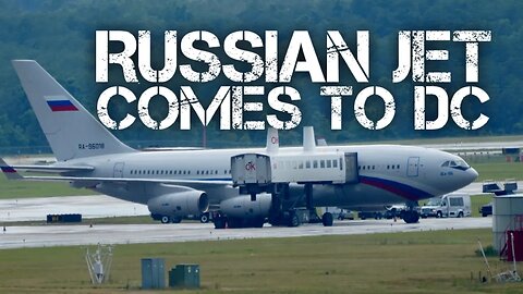 The Russian government plane lands at the airport in Washington