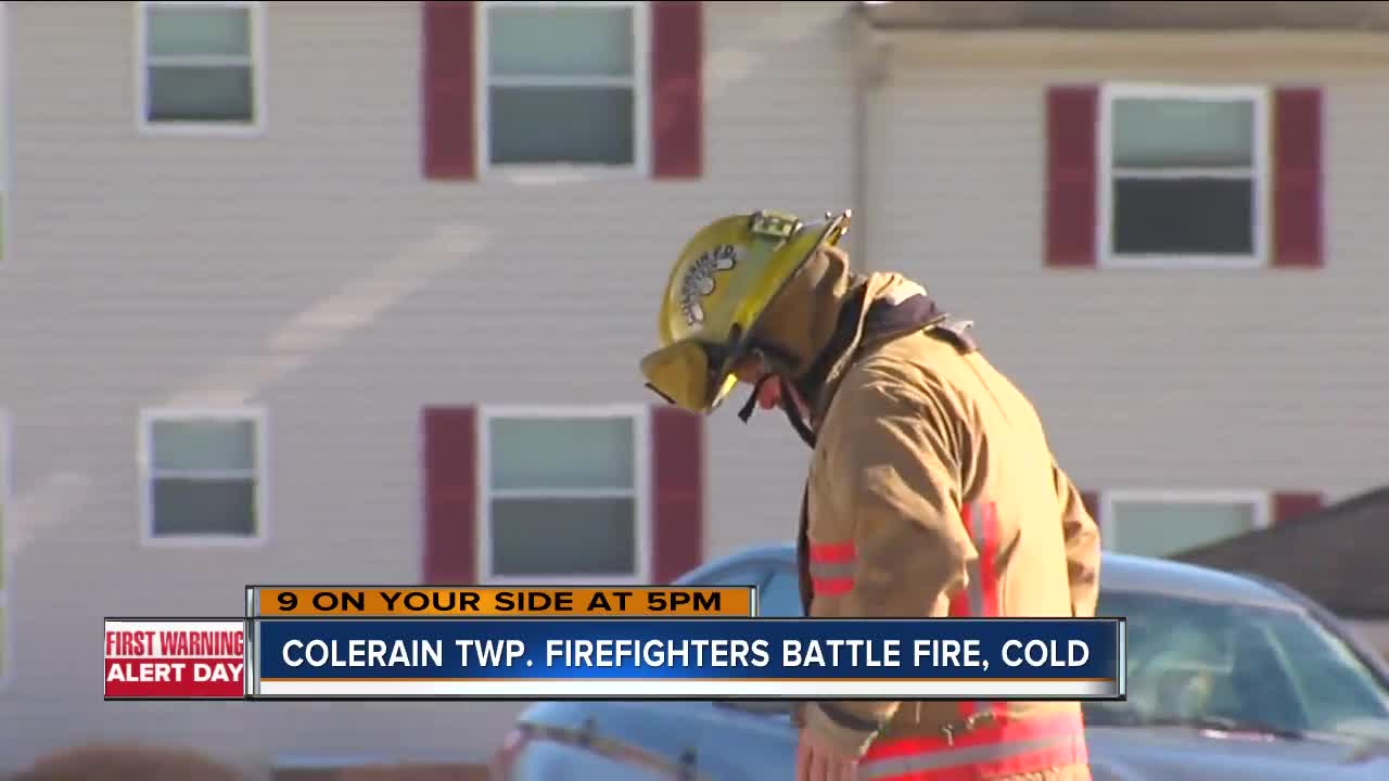 Colerain Township firefighters battle fire, cold