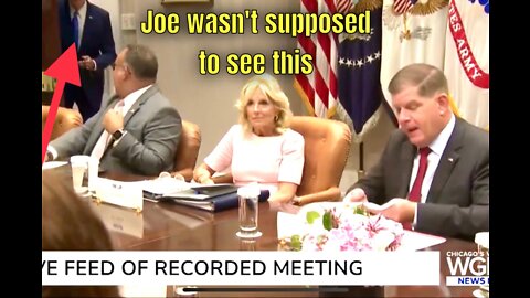 Joe AWKWARDLY walks in on Meeting of people REALLY running the Country 😬