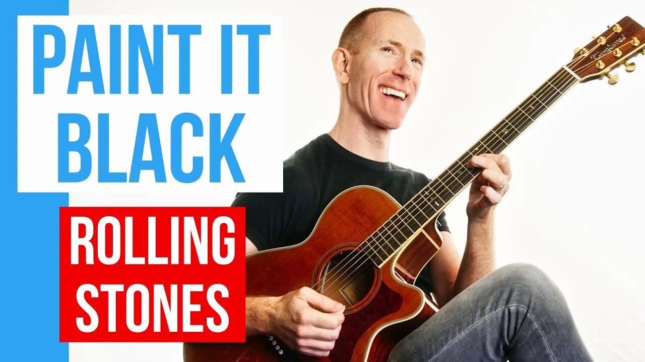 Paint It Black ★ Rolling Stones ★ Acoustic Guitar Lesson [with PDF]