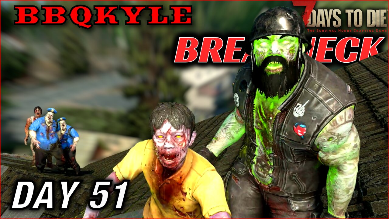 An Infested Clear Crashed by the Cops (7 Days to Die - Breakneck: Day 51)