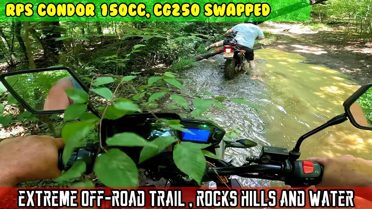 (E15) EXTREME motorcycle Off-road, rocky, steep and muddy trails. 223cc RPS Condor Yamaha Tdub