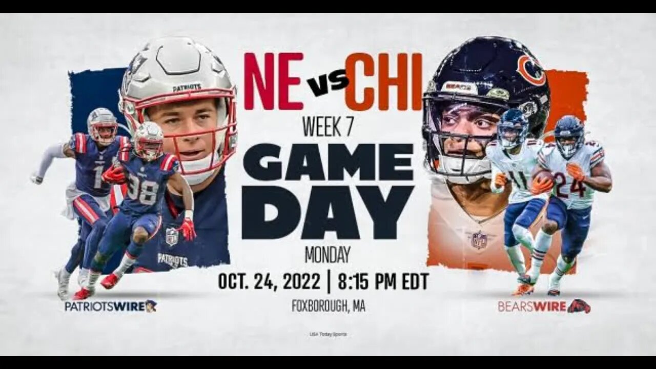 NEW ENGLAND PATRIOTS vs CHICAGO BEARS Livestream & Play By Play Commentary 2022 NFL Season Week 7