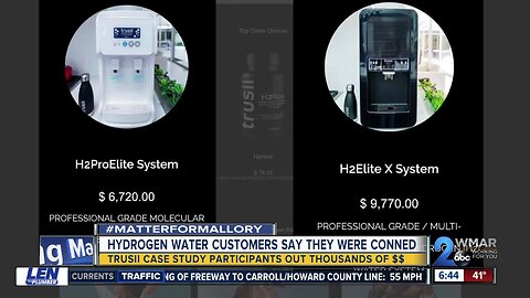 Hydrogen water customers say they were conned into buying expensive systems