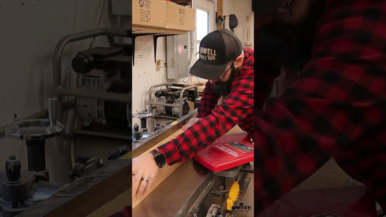 Prepping laminated leg stock for a beefy table #woodworking #milling #diy