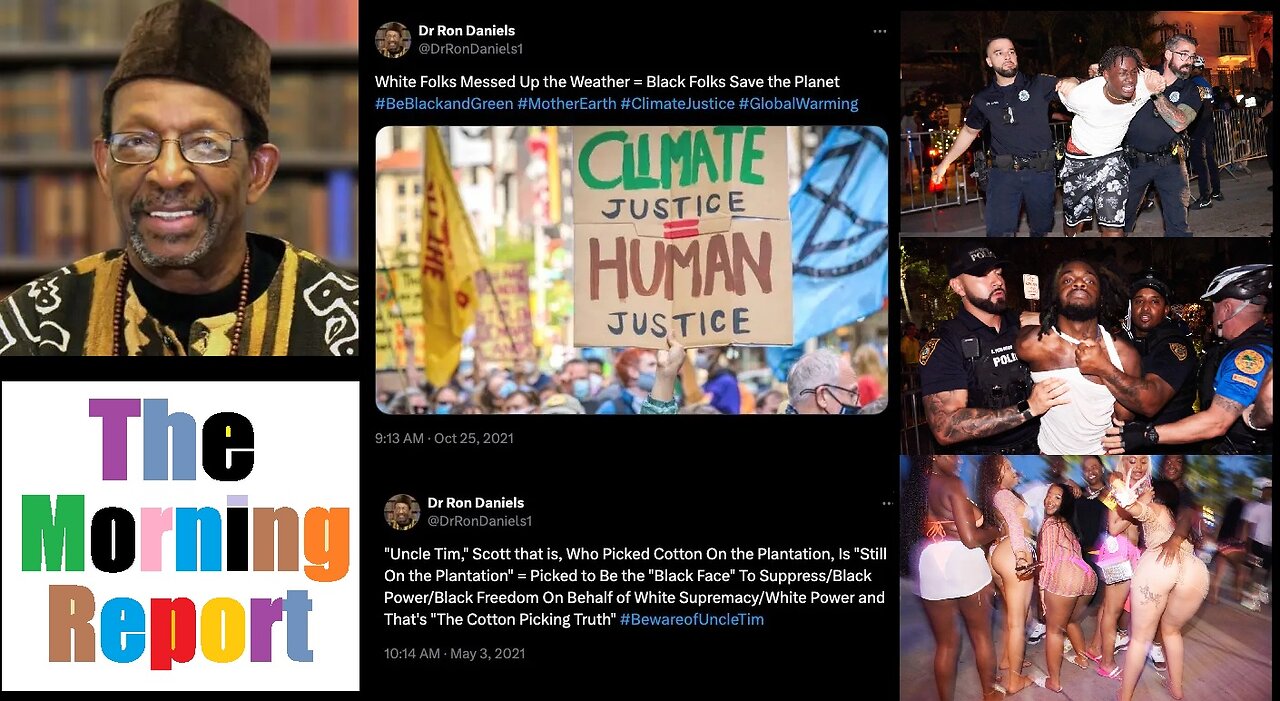 Black racists blame whites for climate change, wild spring break in Florida, AM markets