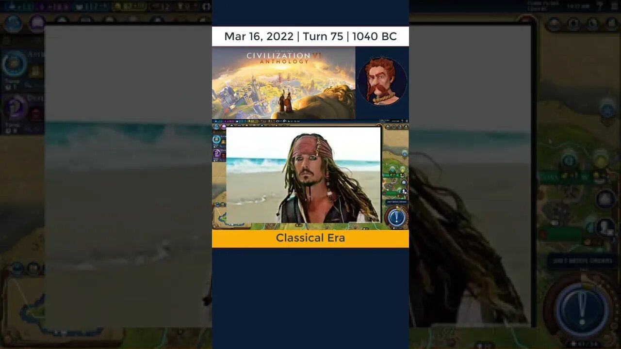 #oneturnadaychallenge #civ6 – Turn 75 - PIRATES...AGAIN! #shorts