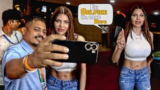 Sherlyn Chopra Flaunnts Her Huge Figure In Blue Danim Jeans