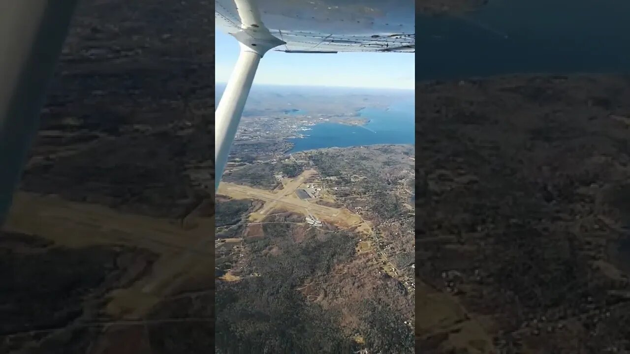 Flying Over Knox County Regional Airport, Owl's Head Maine