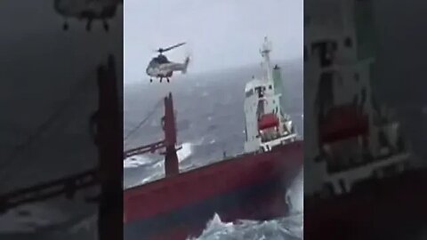 Helicopter Rescue At Sea. #trending #shorts #merchantnavy #lifeatsea #rescue #helicopter #shipping