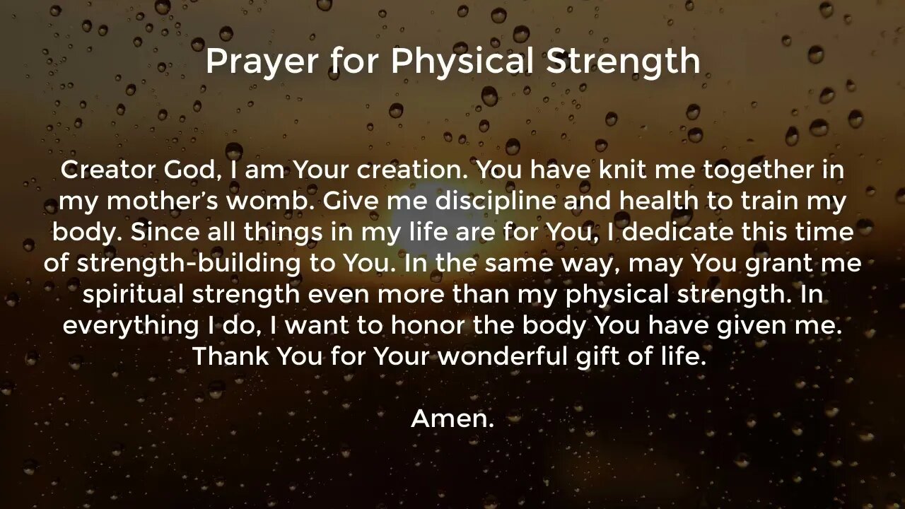 Prayer for Physical Strength