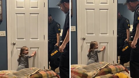 Little girl loves her dad, but she has more important priorities