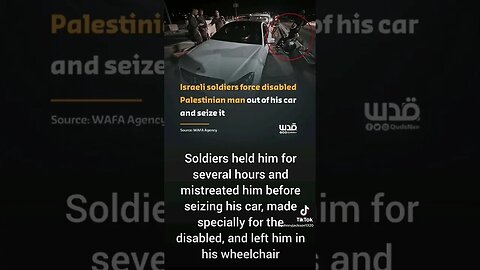 How #IDF Forced A #Disabled #Man Out Of His #Car? #wheelchair #abandoned