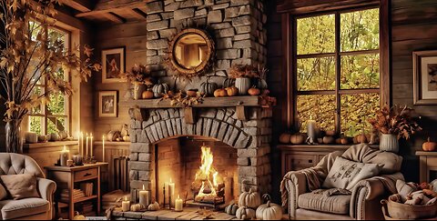 Immerse Yourself in Fall Ambiance 🔥🔥 Fireplace and Piano Music 🎹🎹