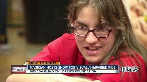 Magician dazzles visually-impaired kids