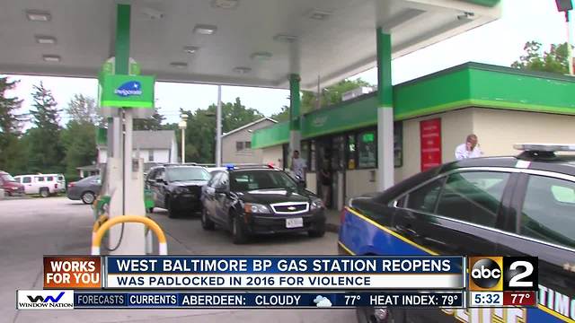 West Baltimore BP gas station reopens after being padlocked for violence