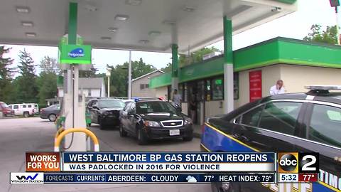 West Baltimore BP gas station reopens after being padlocked for violence