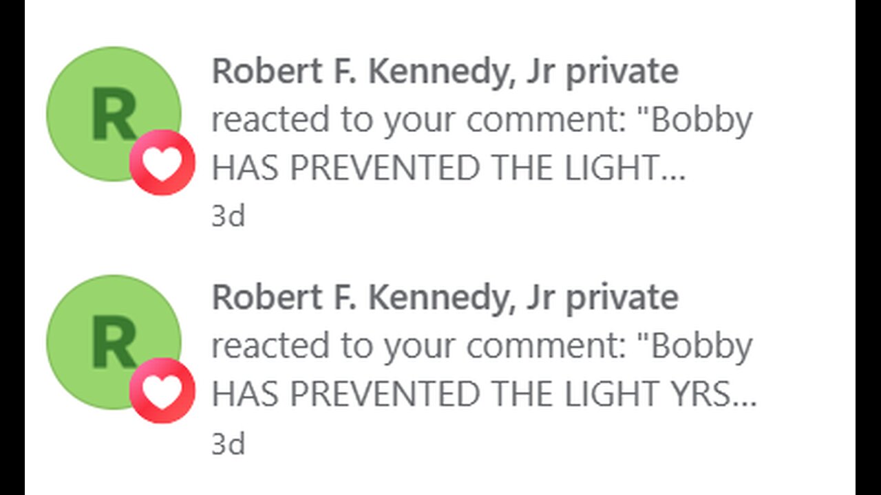 BOBBY KENNEDY PRIVATE FACEBOOK PAGE LIKES MY COMMENT - WHAT IS A PRIVATE FB PAGE?