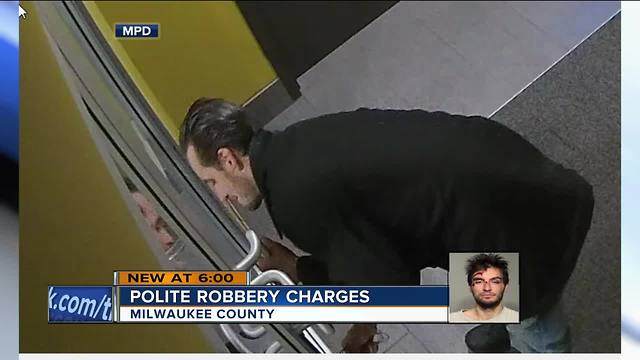 ‘Have a good day’: Polite robber faces charges