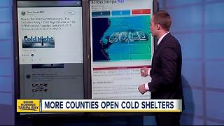 Cold weather shelters open up across Tampa Bay