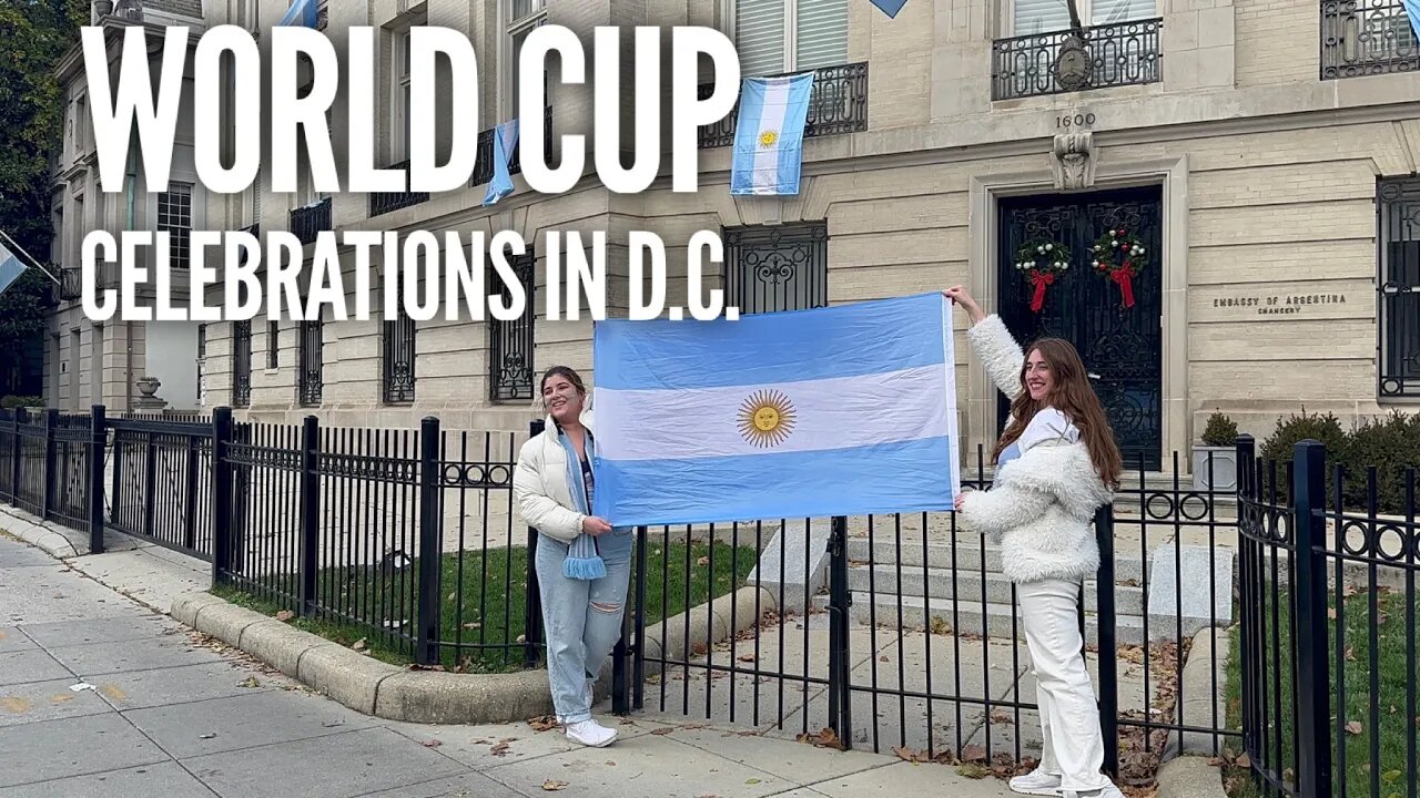 World Cup reactions in Washington and Georgetown is aglow at night.