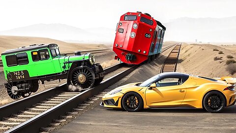 Cars vs Railways ▶️ BeamNG Drive