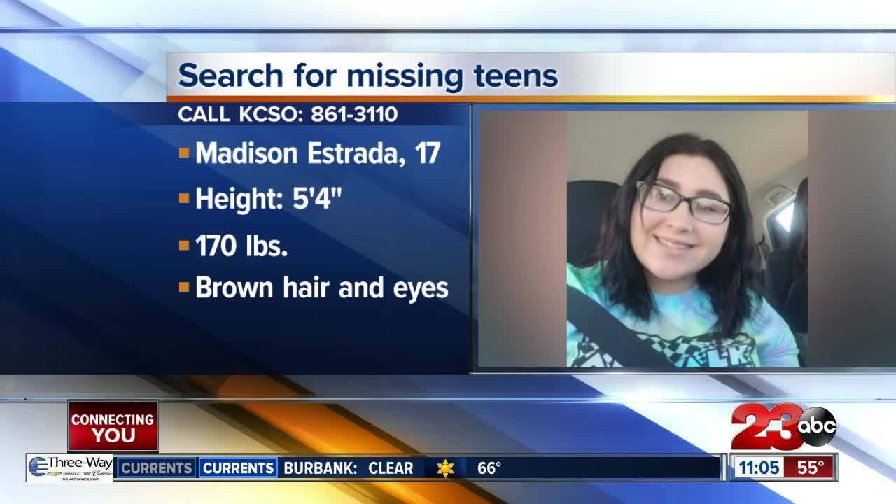 Search for missing Kern County teens