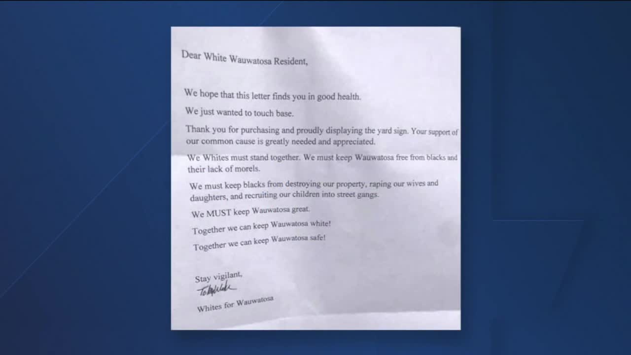 Wauwatosa mayor denounces racist letters pushing to 'Keep Wauwatosa white'