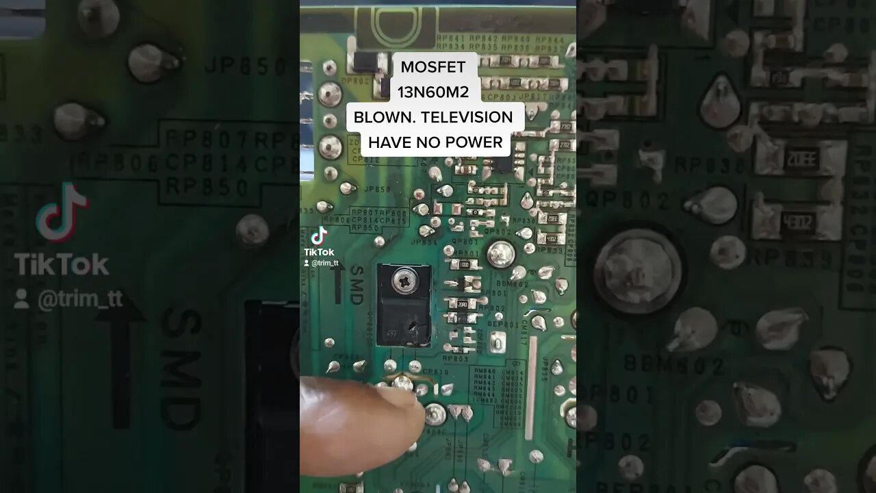 No Power Samsung UN40J5300AF Blown mosfet 13N60M2