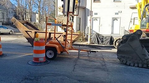 construction workers working on the water and sewage lines