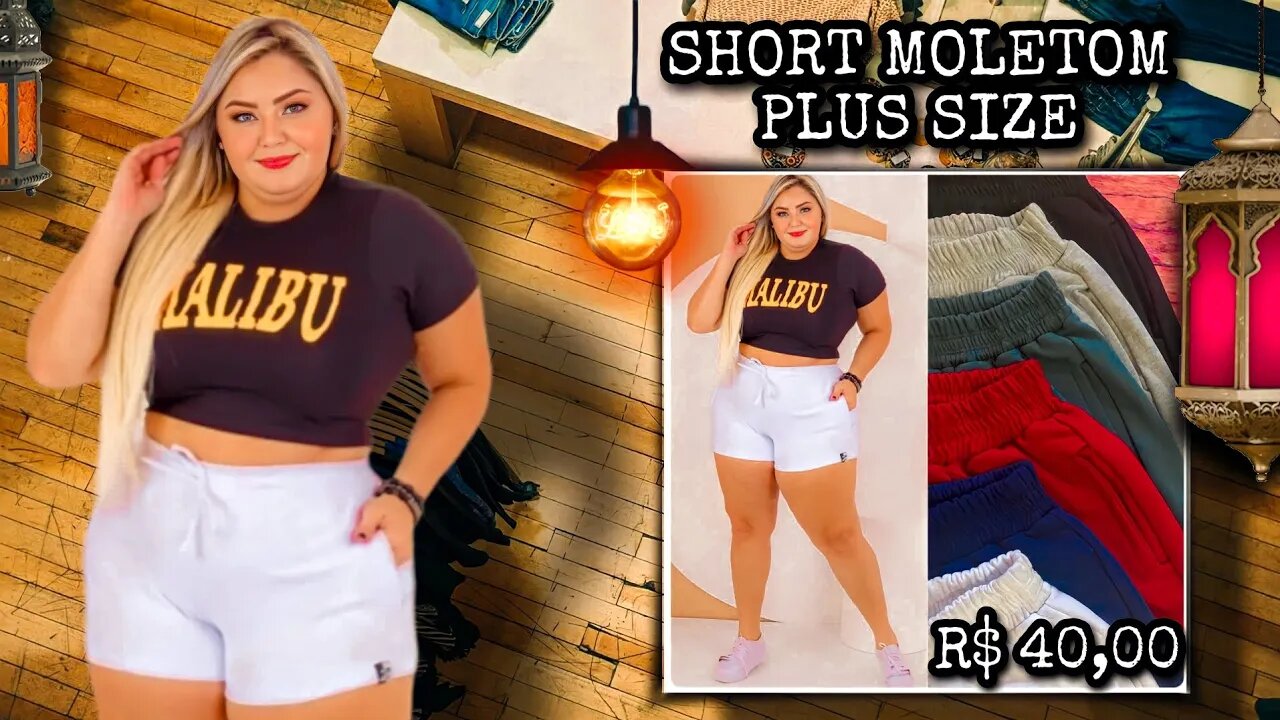 ✔️ SHORT MOLETOM PLUS SIZE COM BOLSO CONFORTÁVEL