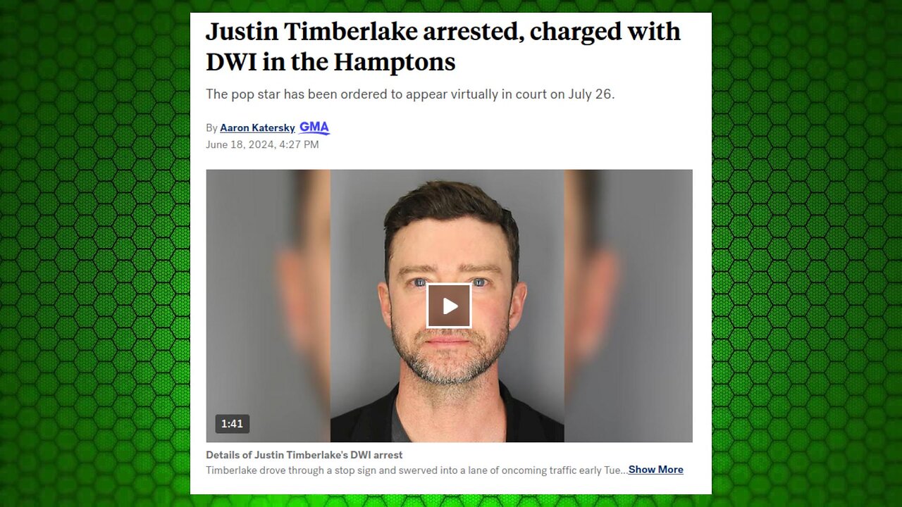 Justin Timberlake Arrested for DWI in Hamptons-NY