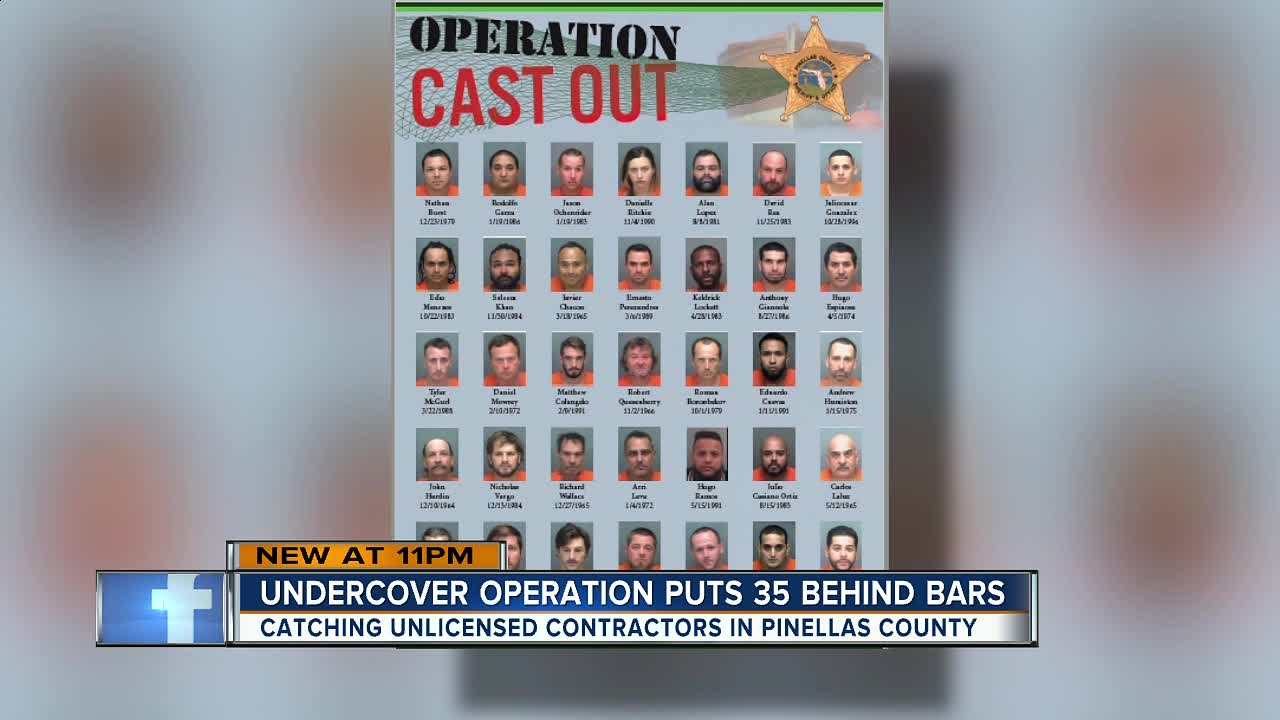 35 unlicensed contractors arrested in undercover sting operation in Pinellas County
