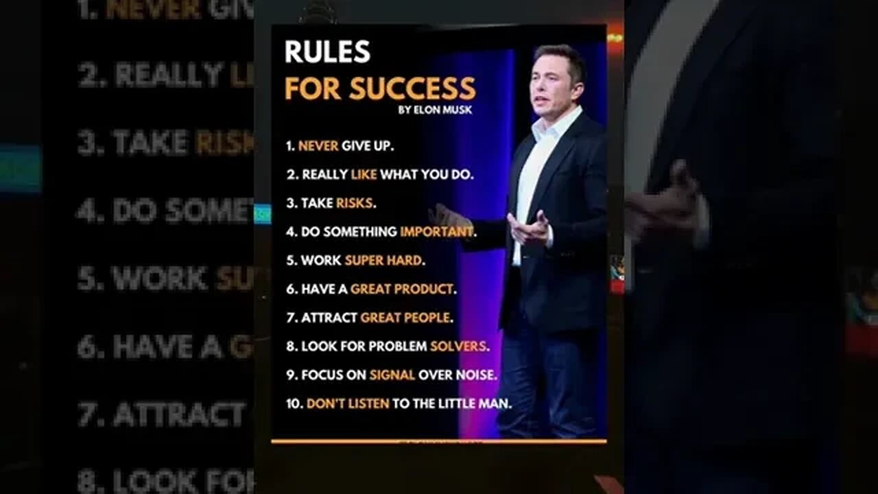 Rules For Success buy Elon musk