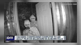 VIDEO: 2 people broke into shed, hacked into computers to put pornography on billboard