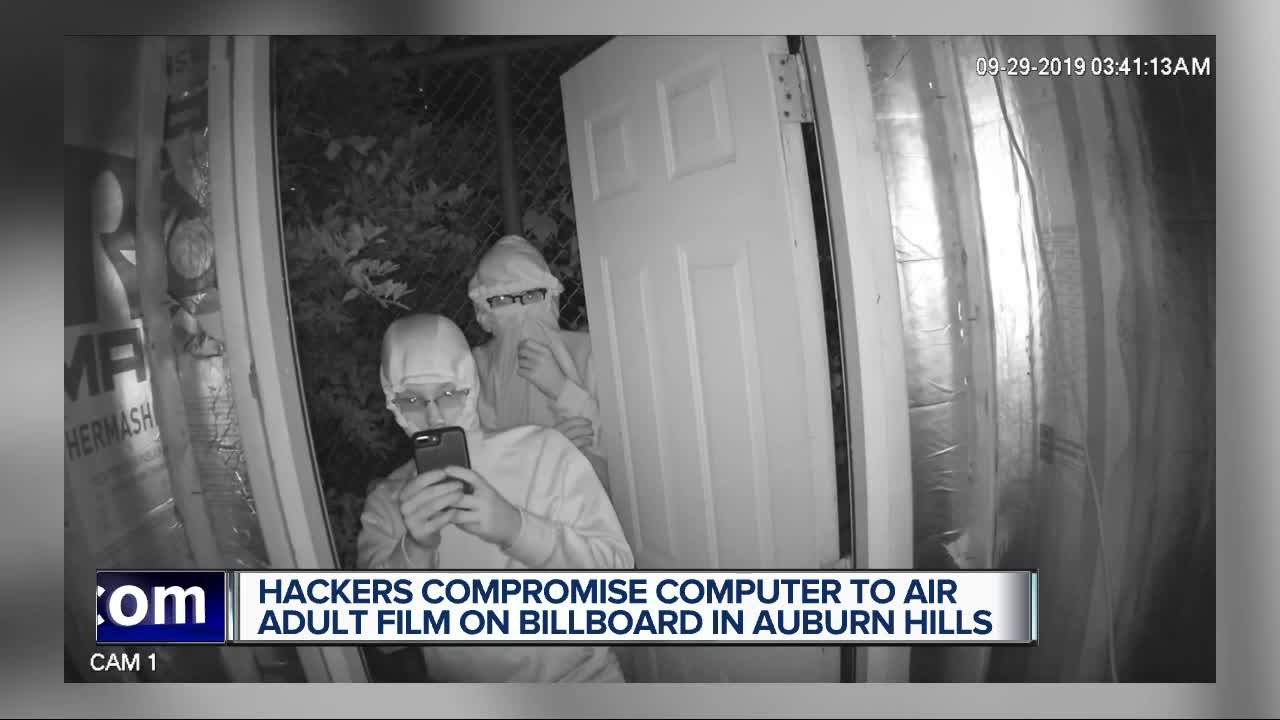 VIDEO: 2 people broke into shed, hacked into computers to put pornography on billboard