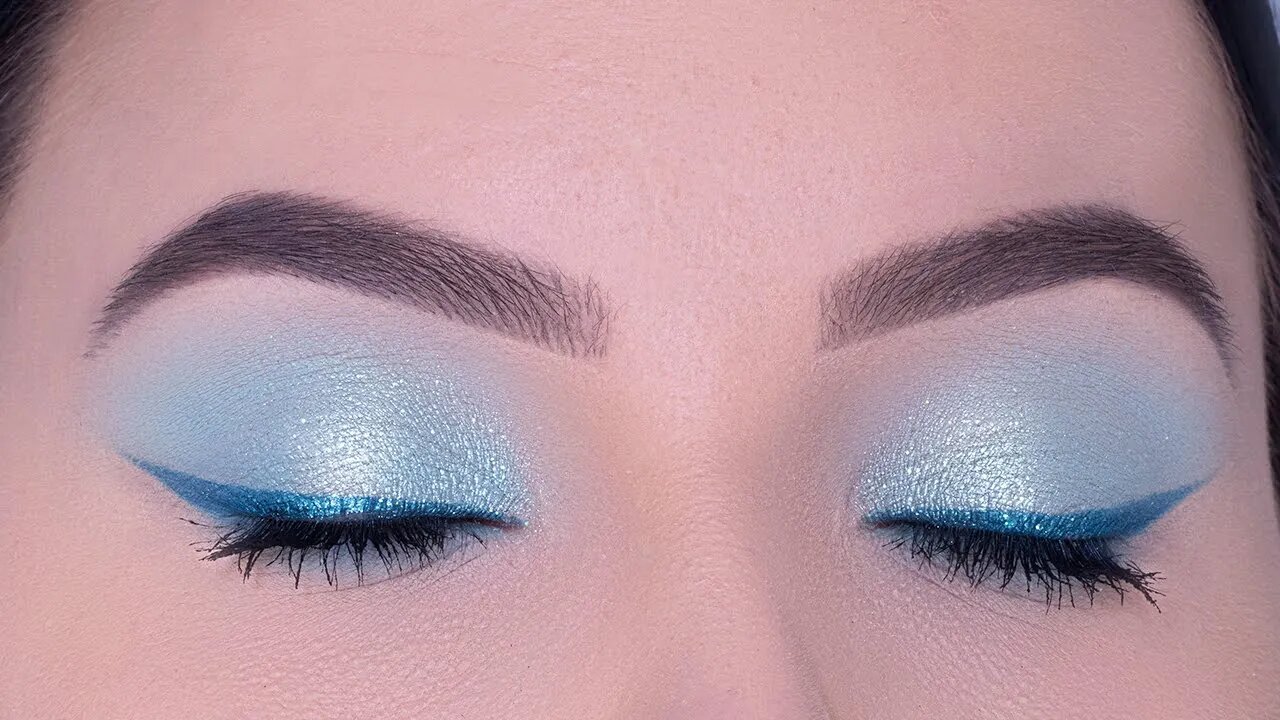 Soft Pastel Blue Eye Makeup Tutorial | Eyelook for Brown Eyes