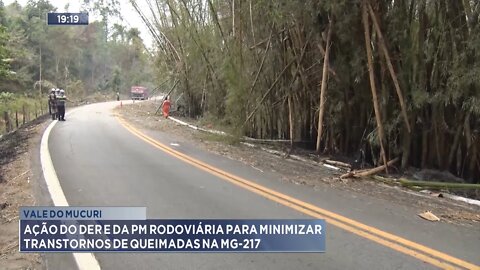 Vale do Mucuri: Ação do DER e da PM Rodoviária para minimizar transtornos de queimadas na MG-217.