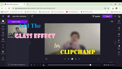 Add The Glass Effect In Clipchamp
