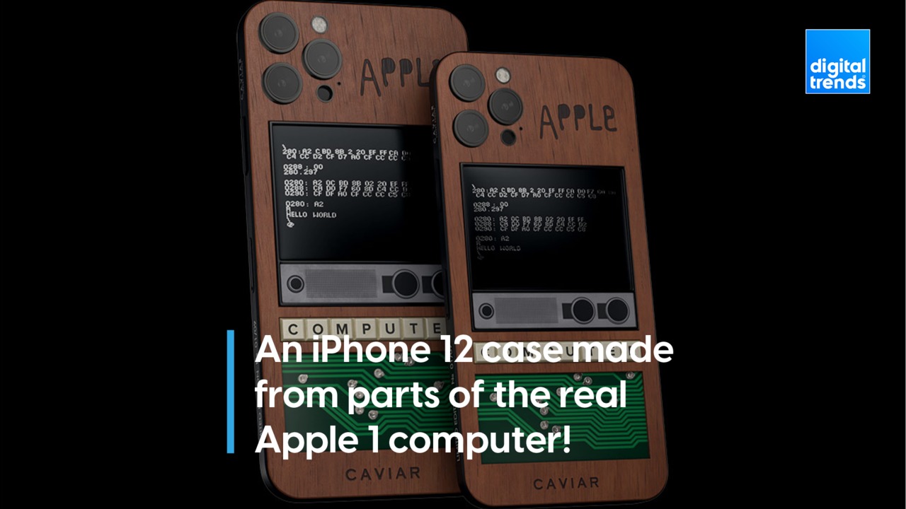 This iPhone 12 case has a piece of an original Apple 1 inside!