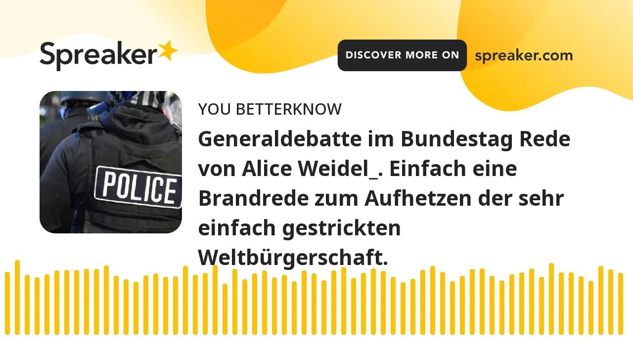 Generaldebatte im Bundestag Rede von Alice Weidel_. Einfach eine Brandrede zum Aufhetzen der sehr ei