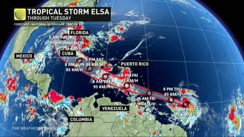 The earliest fifth named storm on record has formed in the Atlantic