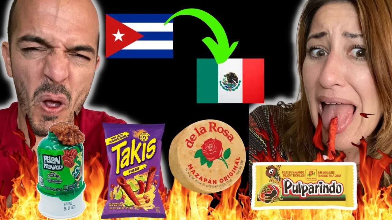 Cubans Try Mexican Snacks - FIRST TIME (OMG SPICY!? 🌶 🥵 )