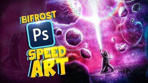 BIFROST - How To create this Photo Manipulation in Photoshop. #photoshop #mrhires #borisfx #plugin