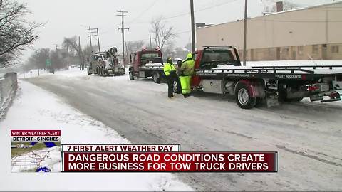 Dangerous road conditions create more business for tow truck drivers